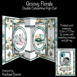 Groovy Florals Double Concertina Card
