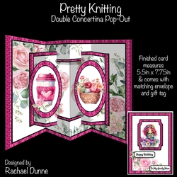Pretty Knitting Double Concertina Card