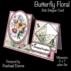Butterfly Floral Side Stepper Card