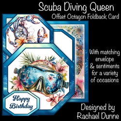 Scuba Diving Queen Offset Octagon Foldback Card