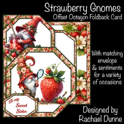 Strawberry Gnomes Offset Octagon Foldback Card