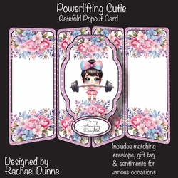 Powerlifting Cutie Gatefold Popout Card