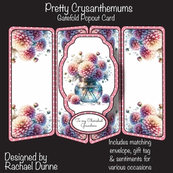 Pretty Crysanthemums Gatefold Popout Card