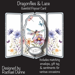 Dragonflies & Lace Gatefold Popout Card