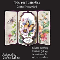 Colourful Butterflies Gatefold Popout Card