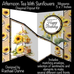 Afternoon Tea With Sunflowers Diagonal Popout Kit
