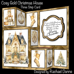 Cosy Gold Christmas House Three Step Mini Kit