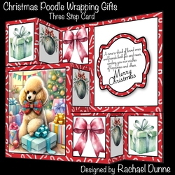 Christmas Poodle Wrapping Gifts Three Step Mini Kit