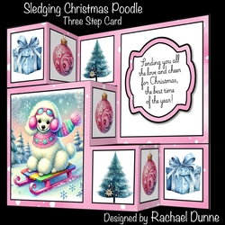 Sledging Christmas Poodle Three Step Mini Kit