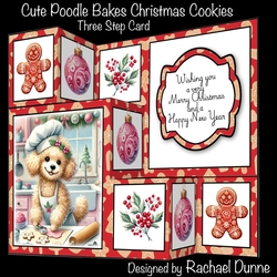 Cute Poodle Bakes Christmas Cookies Three Step Mini Kit