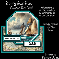 Stormy Boat Race Octagon Tent Card