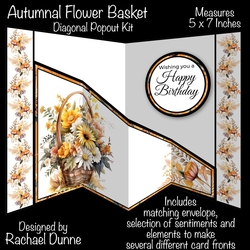 Autumnal Flower Basket Diagonal Popout Card