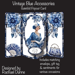 Vintage Blue Accessories Gatefold Popout Card