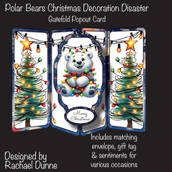 Polar Bears Christmas Decoration Disaster Gatefold Popout Card