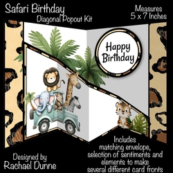 Safari Birthday Diagonal Popout Card