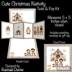 Cute Christmas Nativity Twist & Pop Card