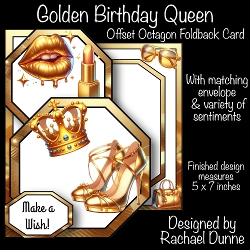 Golden Birthday Queen Offset Octagon 5 x 7 Mini Kit