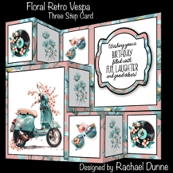 Floral Retro Vespa Three Step Mini Kit