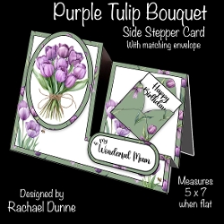 Purple Tulip Bouquet Stepper Card