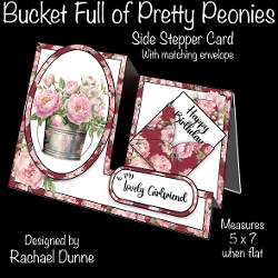 Bucket Full of Pretty Peonies Side Stepper Card