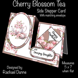 Cherry Blossom Tea Side Stepper Card