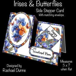 Irises & Butterflies Side Stepper Card