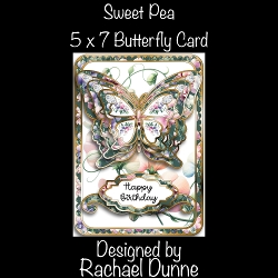 Sweet Pea 5 x 7 Butterfly Card