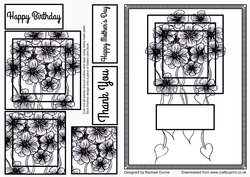 Dangling Flowers Pyramid Black & White