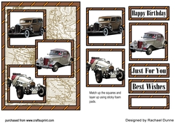 Vintage Cars 3 Squares