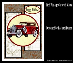 Red Vintage Car Birthday