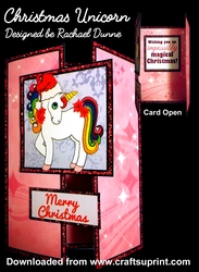 Pink Christmas Unicorn Gatefold
