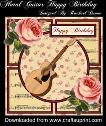 Happy Birthday Floral Guitar