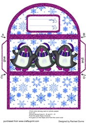 Blue and Purple Sparkly Penguins Money Wallet