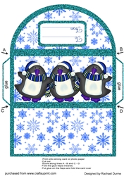 Blue Sparkly Penguins Money Wallet