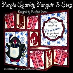 Purple & Blue Sparkly Penguins 3 Step Decoupage