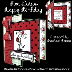 Red Daisies Happy Birthday