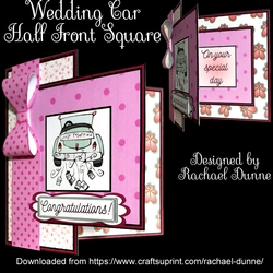 Wedding Car 6 Inch Half Front Square