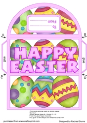 Brightly Painted Eggs Money Wallet Purple