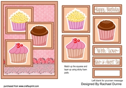 Sweet Cupcake Birthday 3 Squares