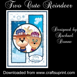 Two Cute Reindeer Two Long Panels