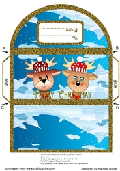 Two Cute Reindeer Money Wallet Gold