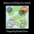 Applique 2nd Birthday Zoo Animals