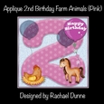 Applique 2nd Birthday Farm Animals (Pink)
