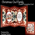 Christmas Owl Family Double Concertina Card