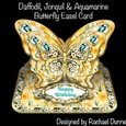 Daffodil, Jonquil & Aquamarine (March) Butterfly Easel Card