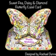 Sweet Pea, Daisy & Diamond (April) Butterfly Easel Card