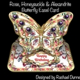 Rose, Honeysuckle & Alexandrite (June) Butterfly Easel Card