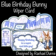 Blue Birthday Bunny Wiper Card