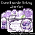 Lavender Knitted Birthday Wiper Card