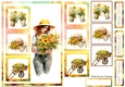 Golden Sunflowers Simple Squares C5